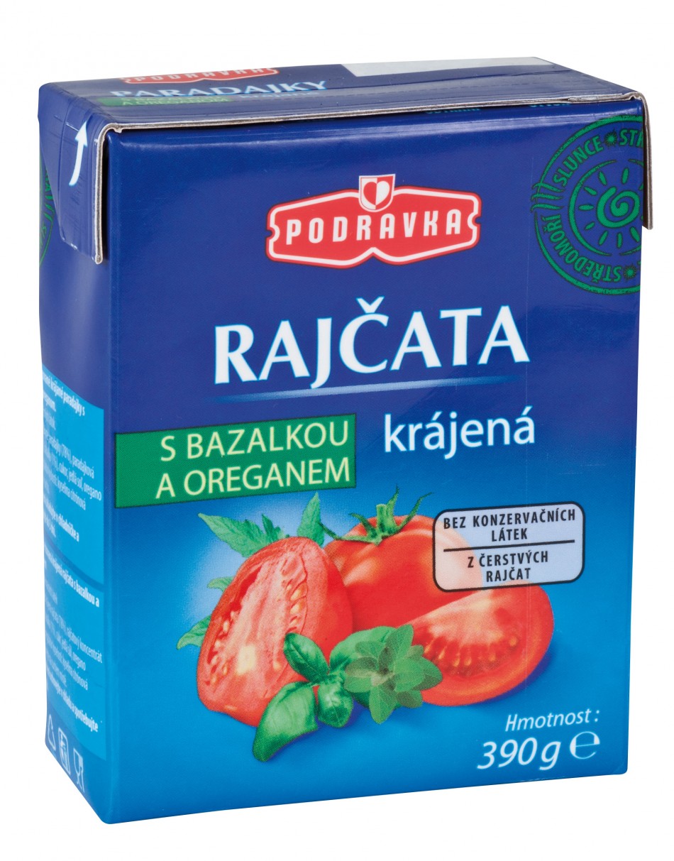 Podravka Rajčata krájená s bazalkou a oreganem 390 g